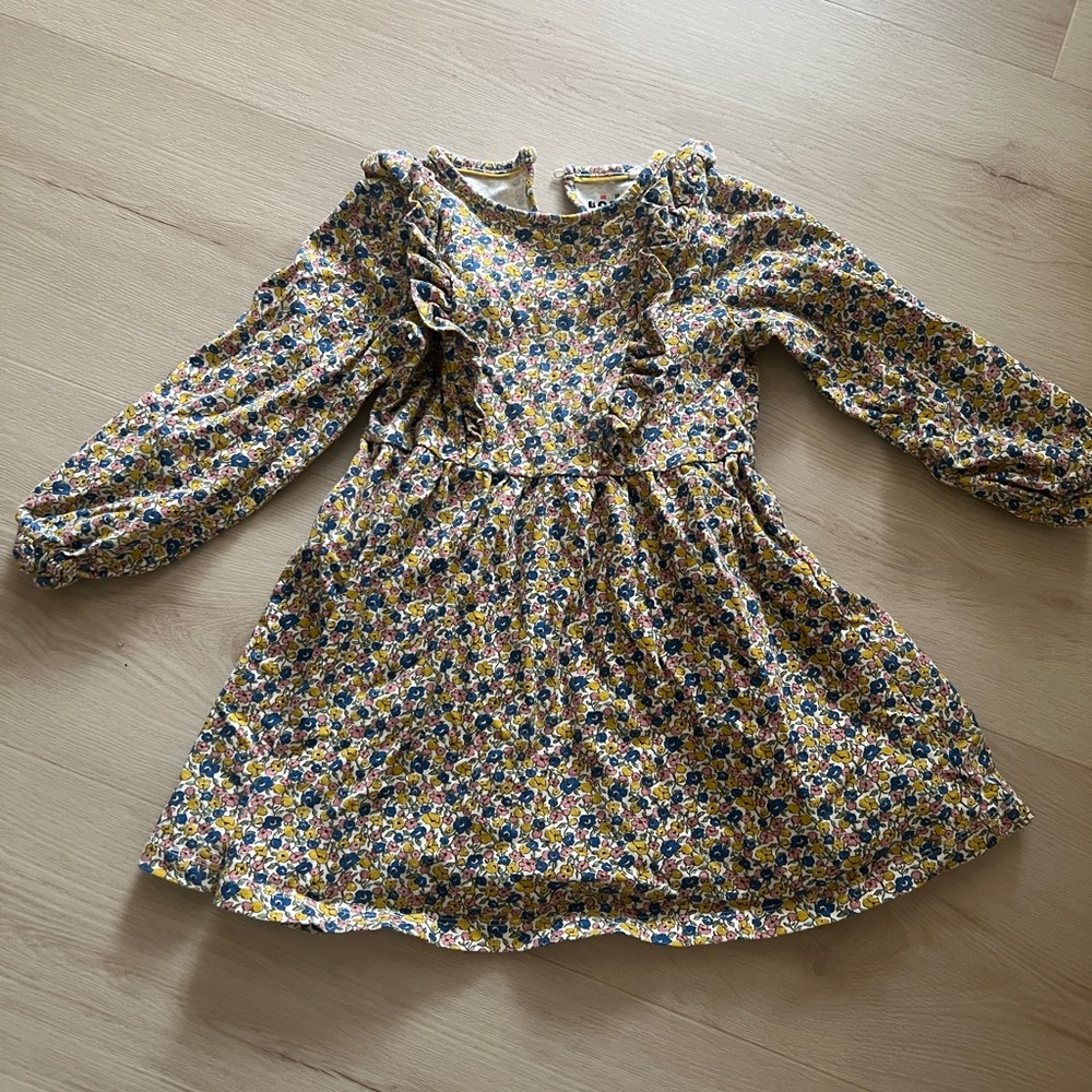 Mini Boden Yellow and Blue Floral Dress